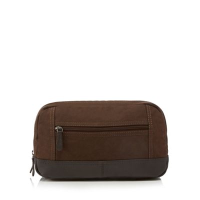 Designer brown canvas wash bag